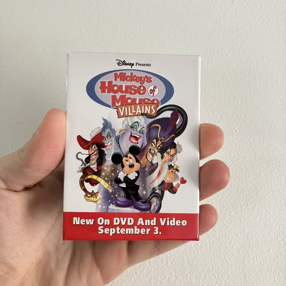 Walt Disney Mickey's House of Mouse Villains DVD‎ Promo Movie Badge Button Pin